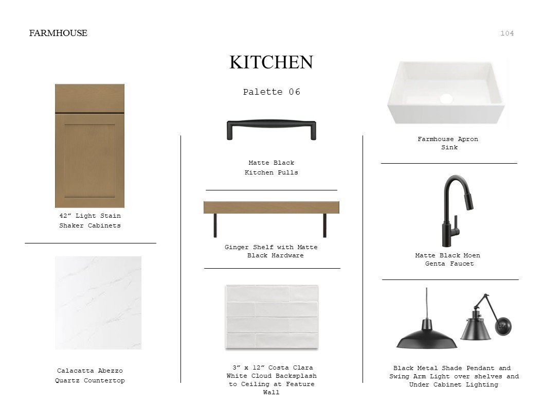 4005 Cardinal Way Waller, TX 77484 - Photo 22 of 34 Farmhouse Look Palette 6: Kitchen Selection Sheet (*Artist rendering used for illustration purposes only.)