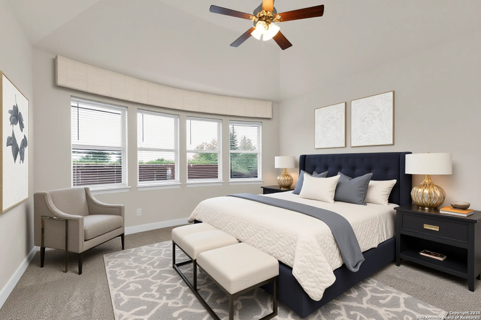 945 Foxbrook Way Cibolo, TX 78108 - Photo 10 of 20 a bedroom with a bed and a couch