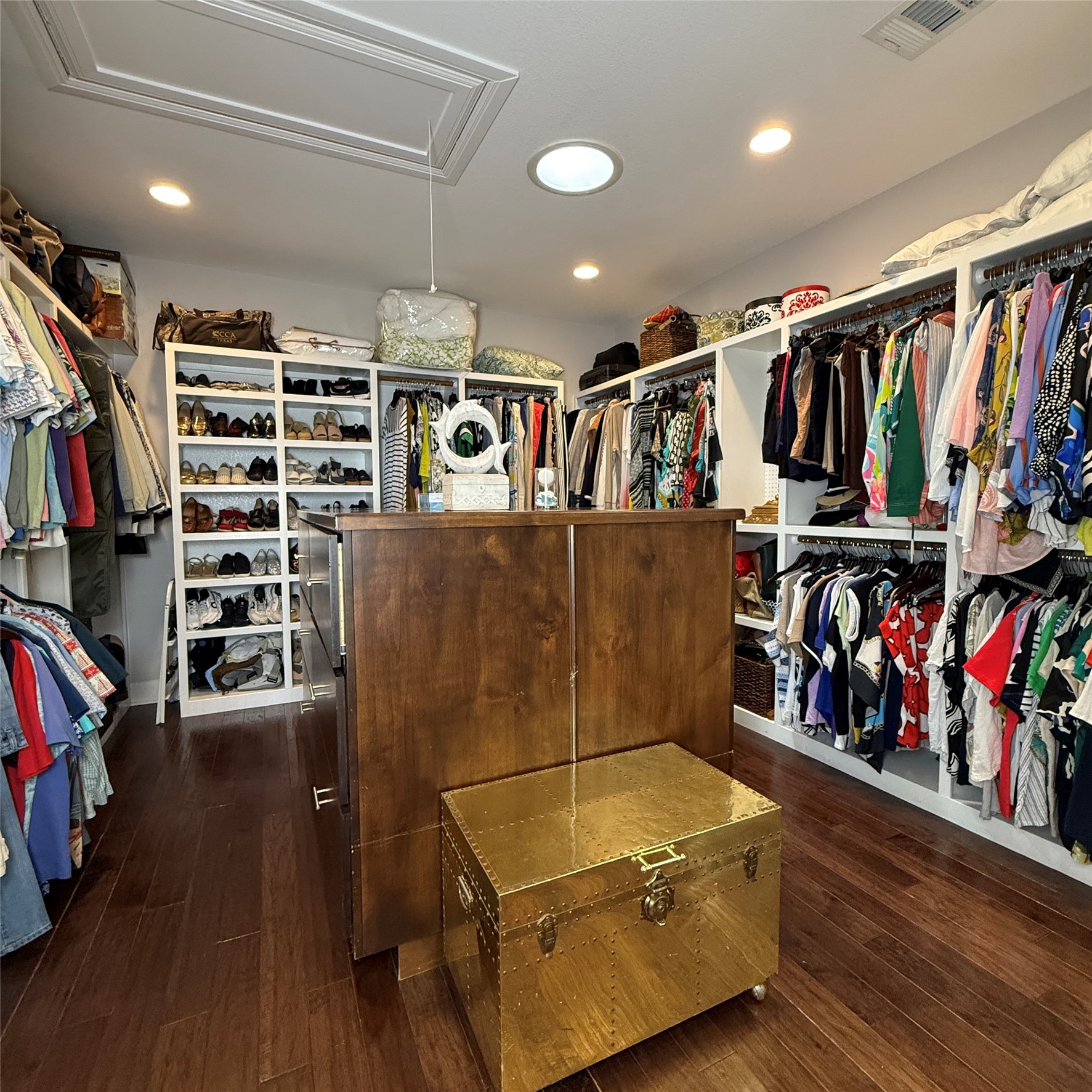 1902 Rowe Loop Pflugerville, TX 78660 - Photo 20 of 38 1st Master retreat Walk in closet featuring dark wood-style floors