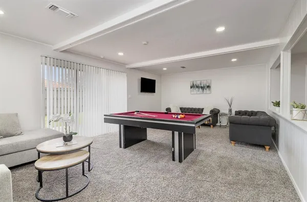 a room with furniture and a table