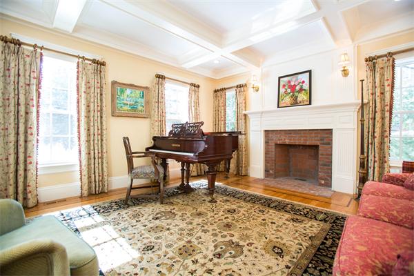 56 Windsor Road Wellesley, MA 02481 - Photo 5 of 24 a living room with furniture a rug and a fireplace