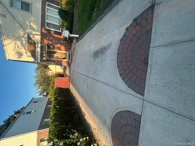 a view of a porch with a bench