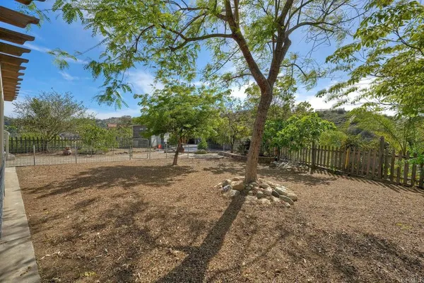 a view of backyard with green space