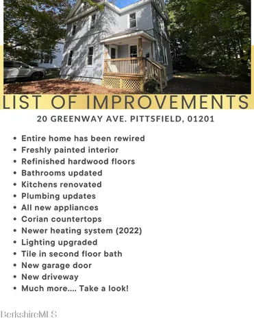 $279,999 | 20 Greenway Street, Pittsfield, MA 01201