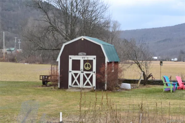 a view of a flower in a garden