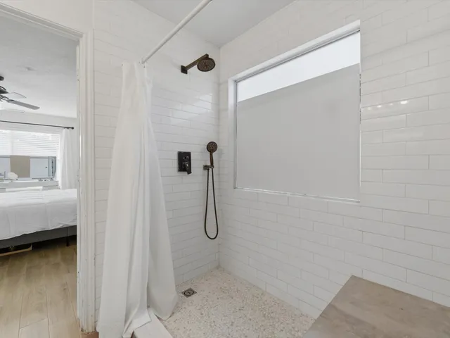 a bathroom with a shower