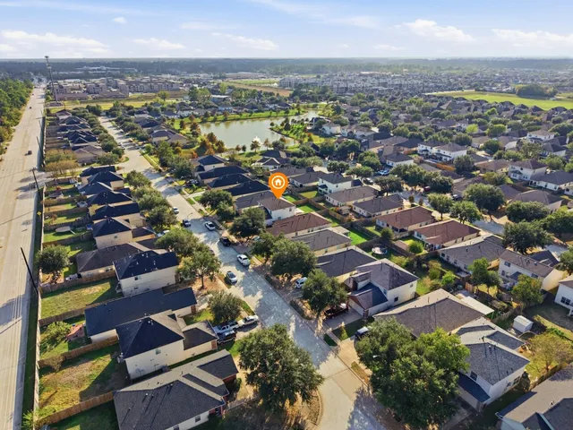 an aerial view of multiple house