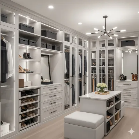 a walk in closet room
