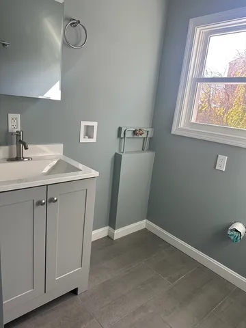 a utility room with a window