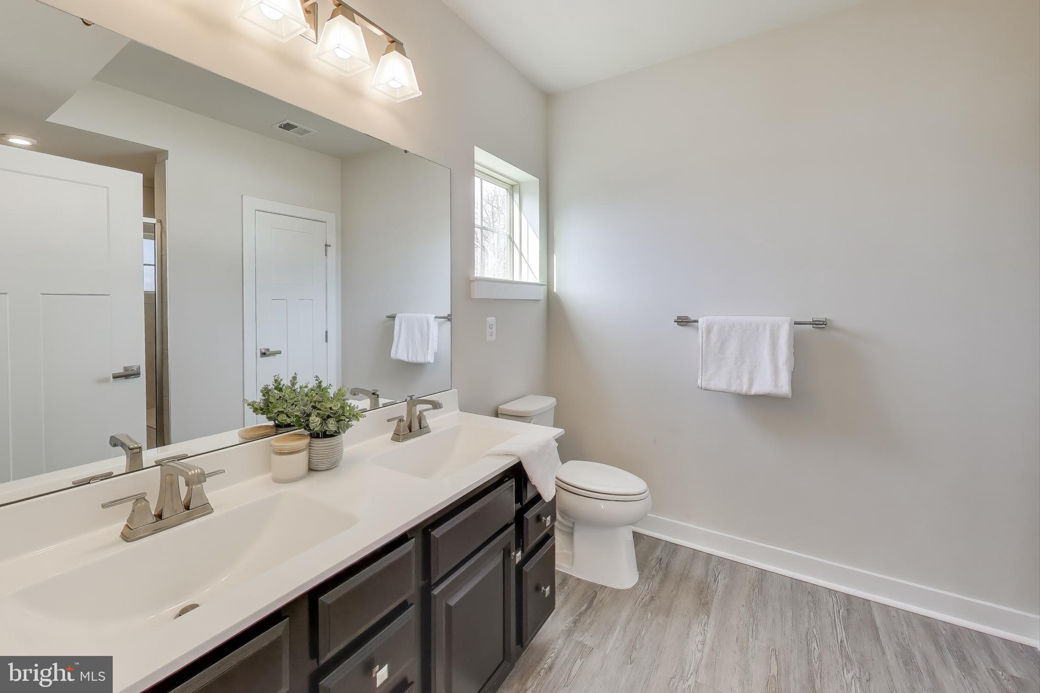 10020 Ruffian Way, Unit E Laurel, MD 20723 - Photo 14 of 30 a bathroom with a sink and a mirror with toilet