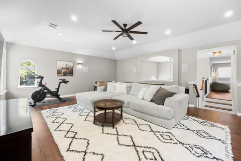 a living room with furniture