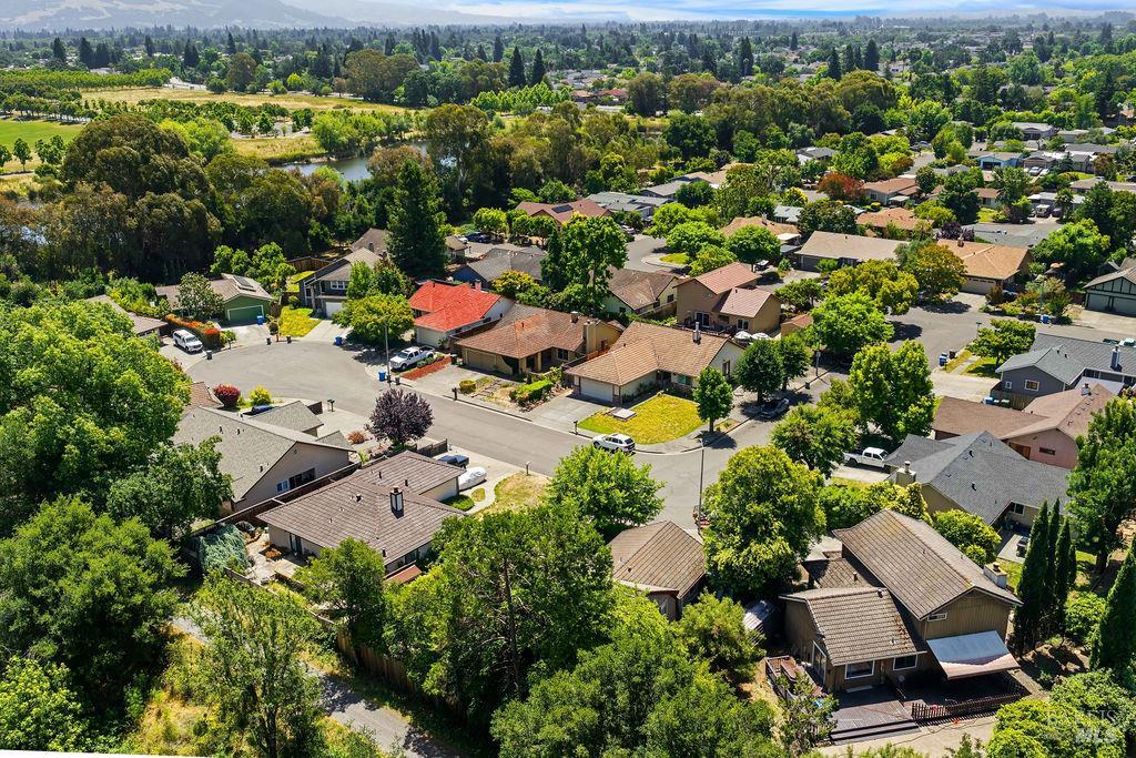 715 Placer Court Santa Rosa, CA 95401 - Photo 33 of 37 an aerial view of residential houses with outdoor space and trees