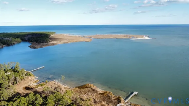 a view of a lake with mountain