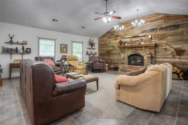 a view of a fireplace