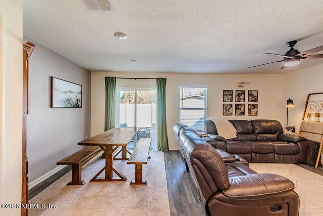 a living room with furniture