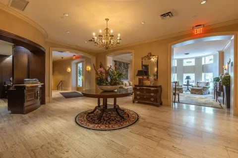 a room with lots of counter top space and furniture
