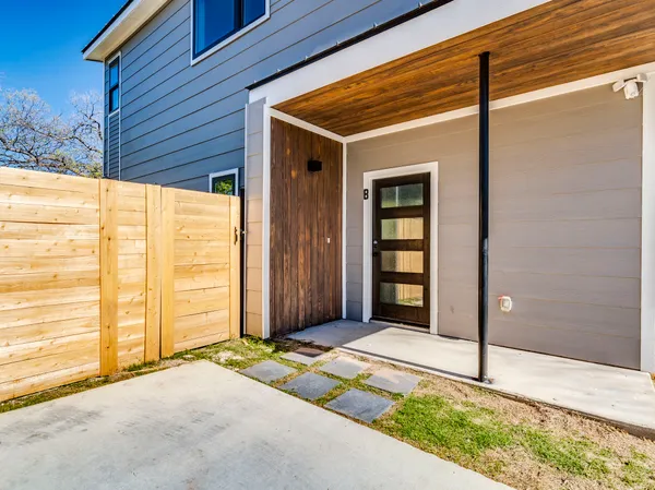 a view of a wooden door