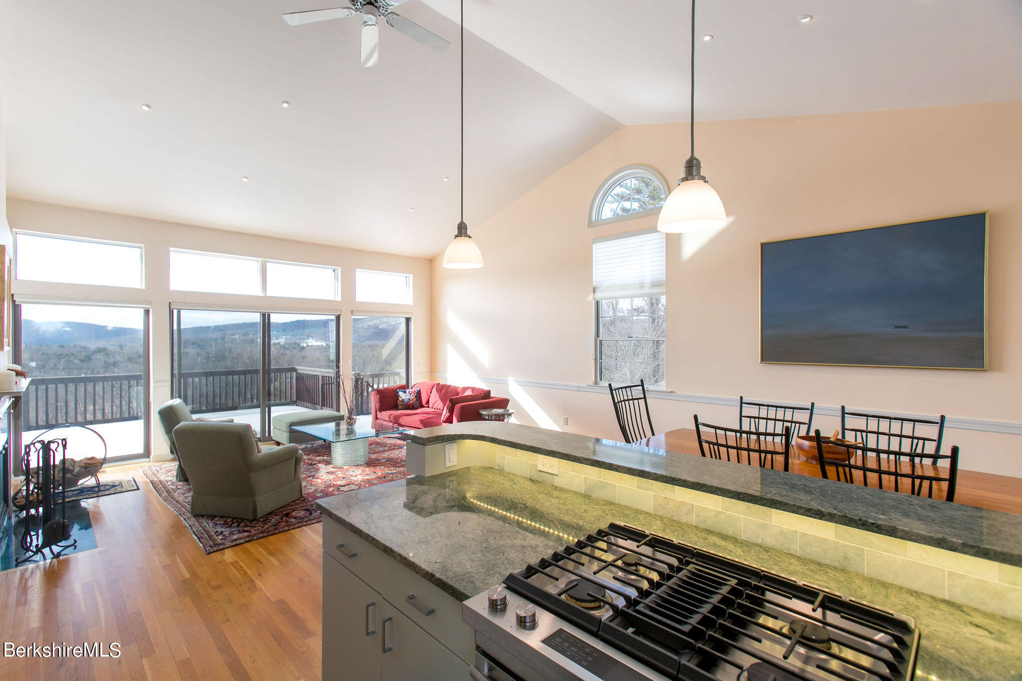 200 Old Stockbridge Road, Unit 3B Lenox, MA 01240 - Photo 7 of 36 a kitchen with counter top space and living room view