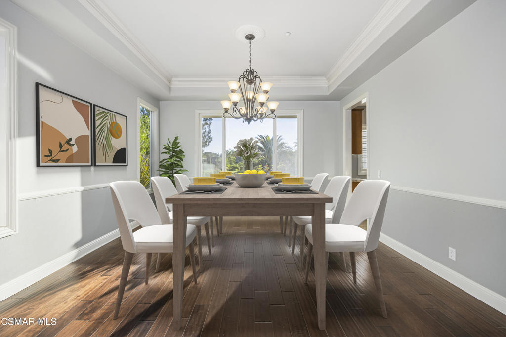 12364 Palmer Drive Moorpark, CA 93021 - Photo 4 of 31 a dining room with furniture a large window and wooden floor