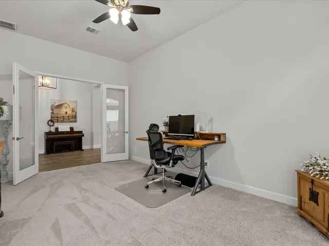 a view of workspace with a window