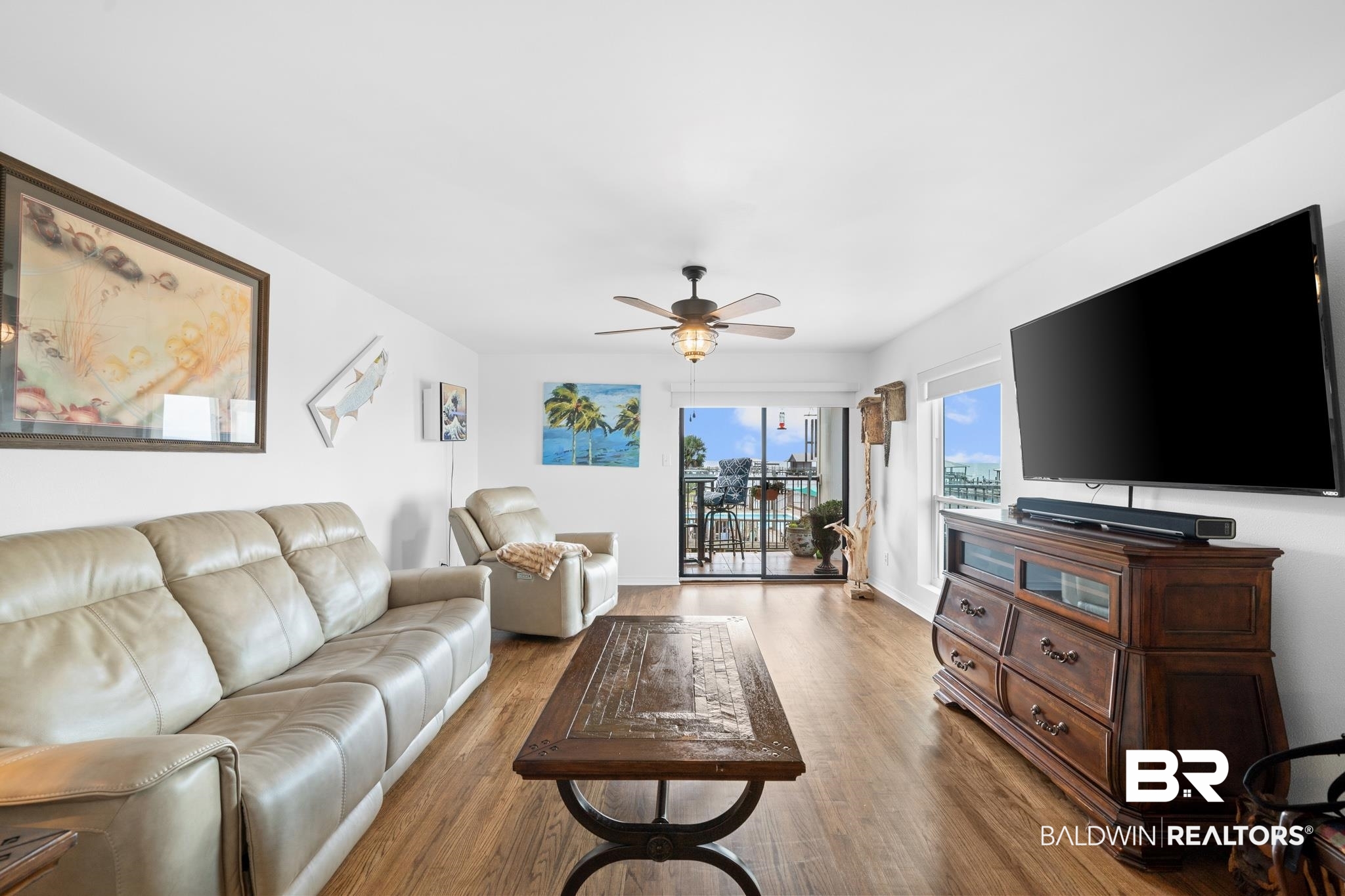 710 South Mobile Street, Unit 28 Fairhope, AL 36532 - Photo 13 of 45 Living Rm & Bayfront Balc