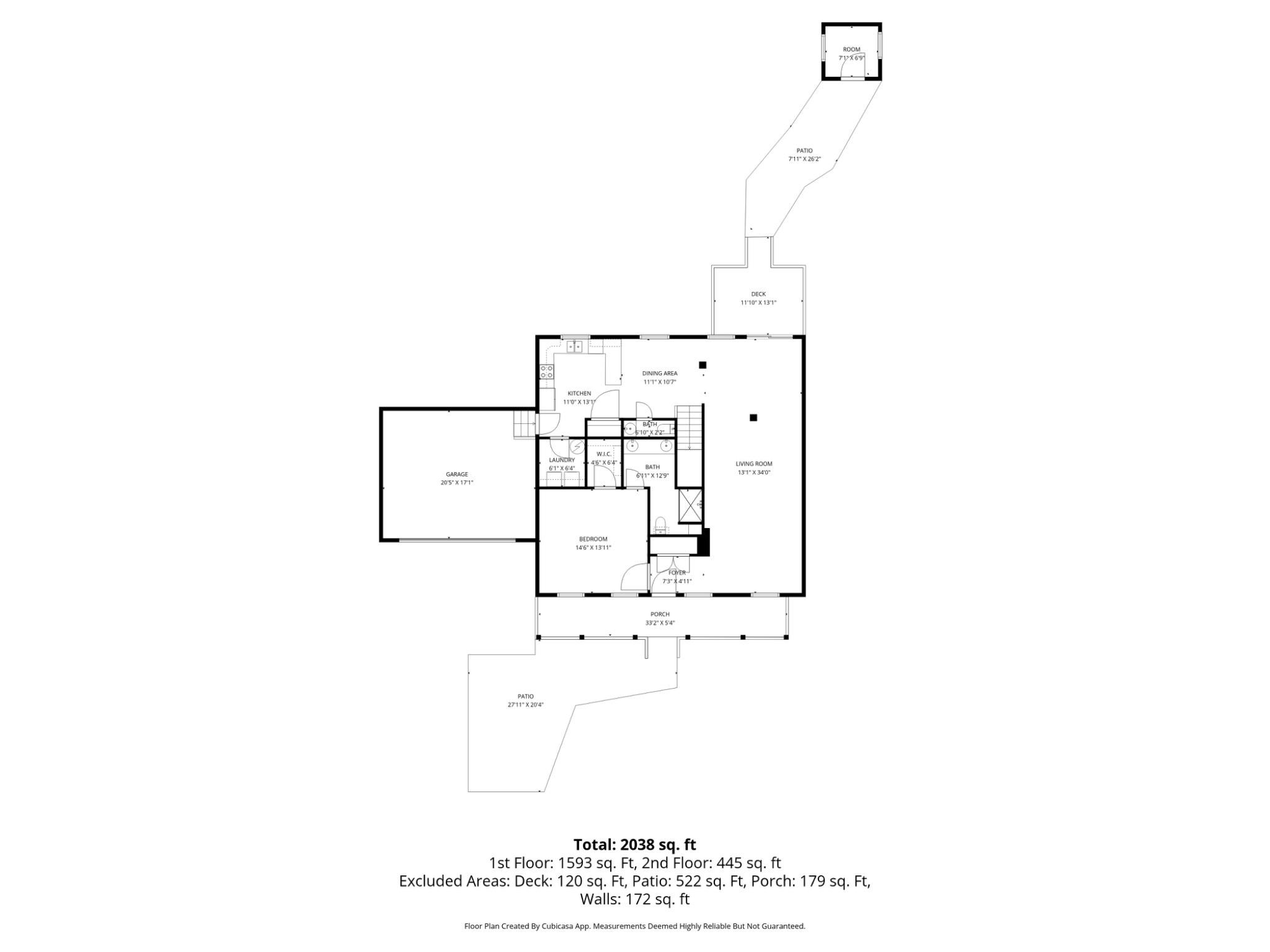 5425 South Branch Road Fredericksburg, VA 22407 - Photo 10 of 11 Main level floor plan with room dimensions