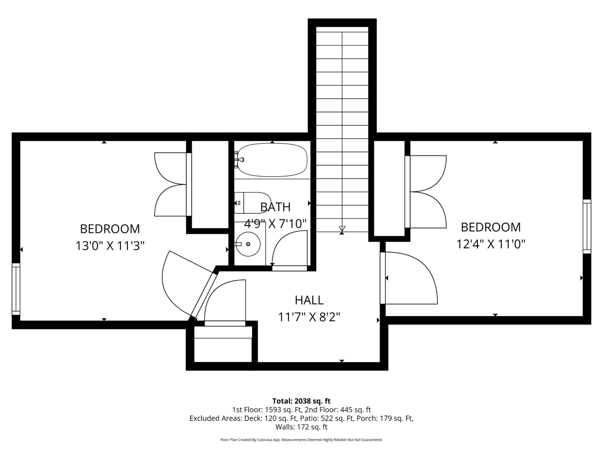 5425 South Branch Road Fredericksburg, VA 22407 - Photo 11 of 11 Upper level floor plan with room dimensions