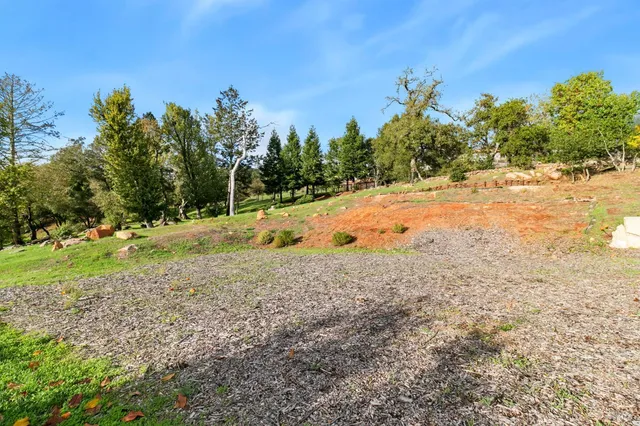 a view of a yard with an outdoor space