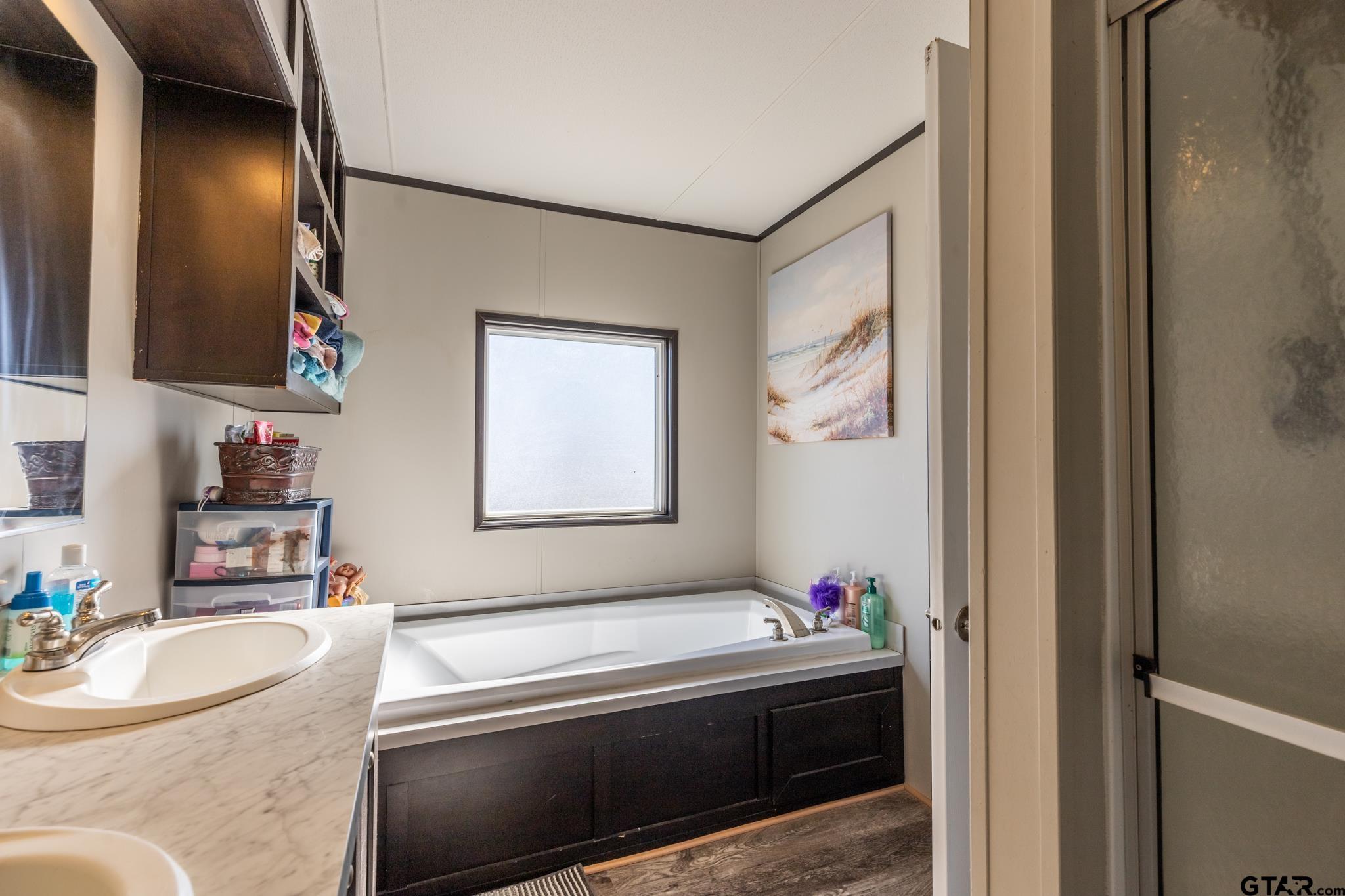 182 Sioux Quitman, TX 75783 - Photo 10 of 14 a bathroom with a sink and a mirror