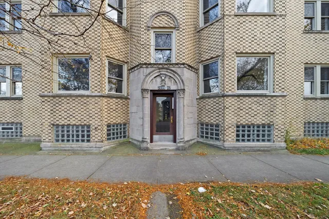 front view of a house with a door