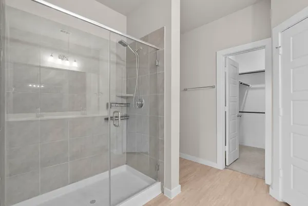 a view of small space with racks on the wall