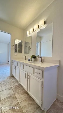 a bathroom with a tub