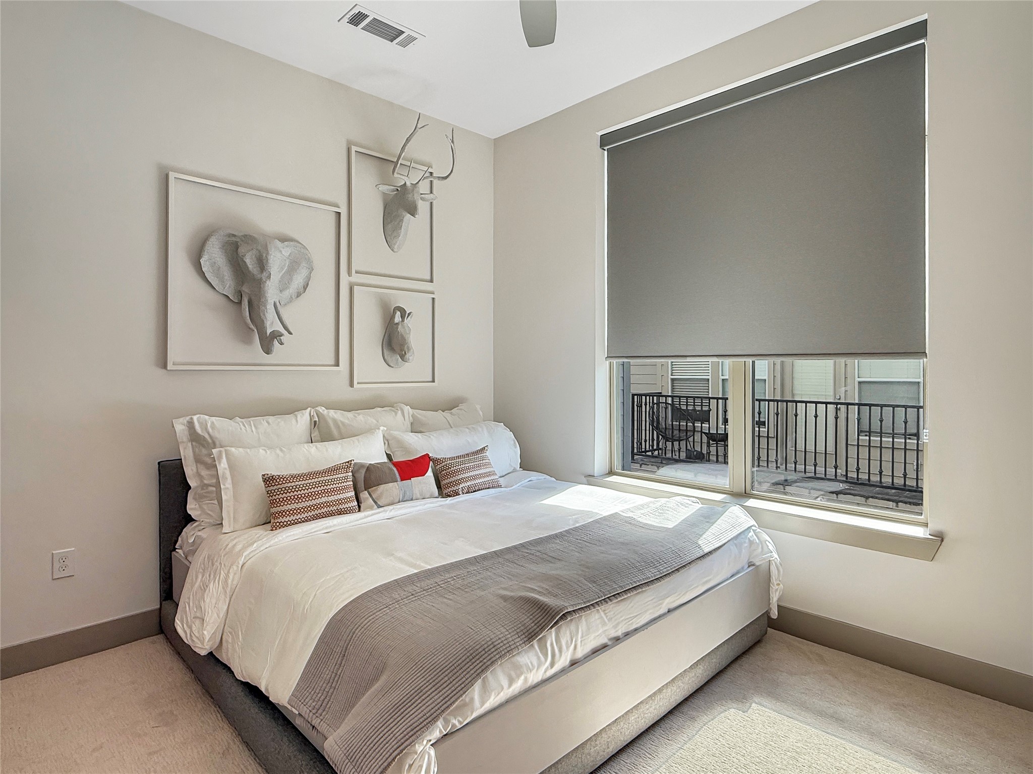 170 Malone Street, Unit 3401 Houston, TX 77007 - Photo 2 of 28 This bedroom features high ceilings and large windows bring in plenty of natural light. Every room comes with a blackout shade and can fit 1 king size bed and furniture.