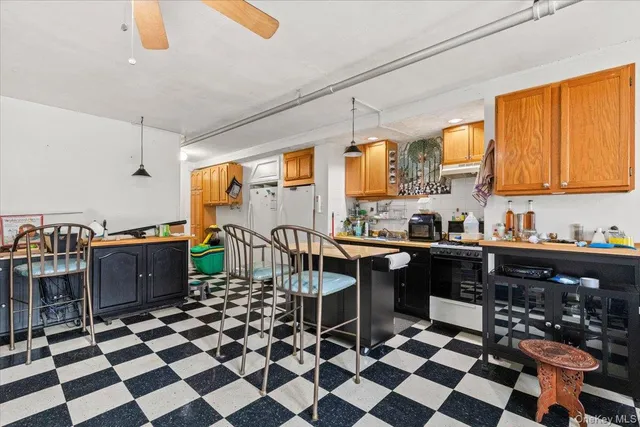 an empty room with a door