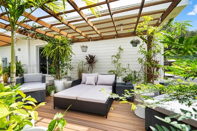 a outdoor living with furniture