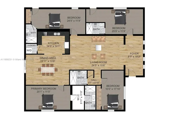 a picture of a bench in front of door