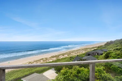 a view of an ocean from a balcony