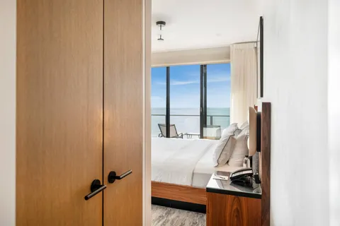 a view of a living room with furniture