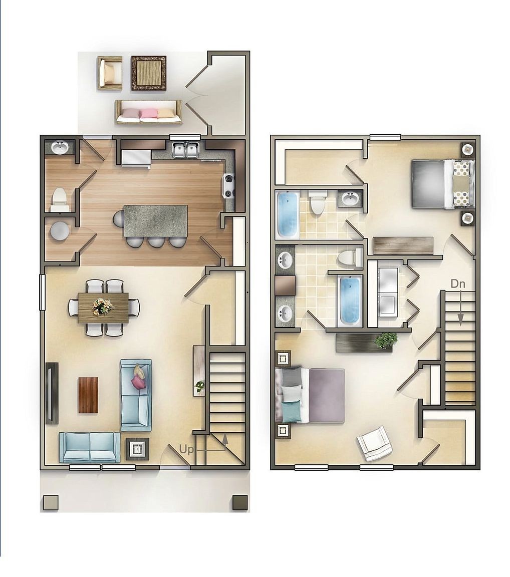 a view of a living room with furniture