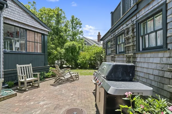 a view of an outdoor sitting space