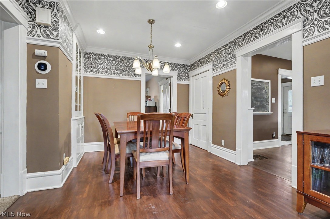 543 Fouse Avenue Akron, OH 44310 - Photo 27 of 50 Another view of the dining room from the french doors, looking toward kitchen on the right.