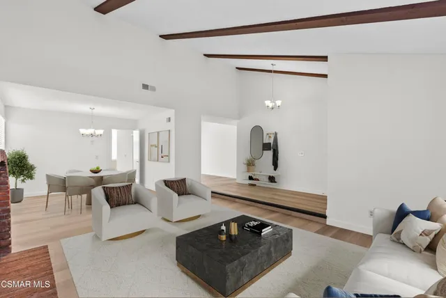 a living room with furniture