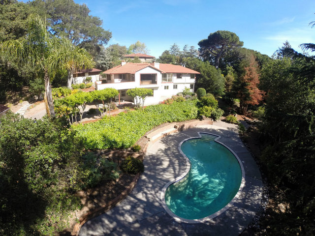 an aerial view of a house