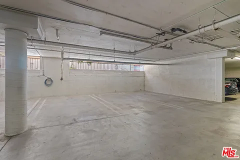 a view of a room with racks on the wall