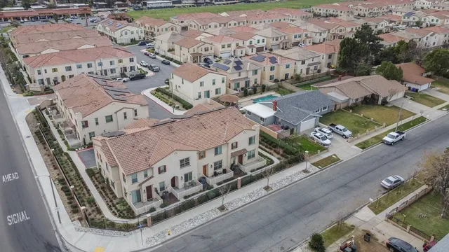 a view of city and mountain