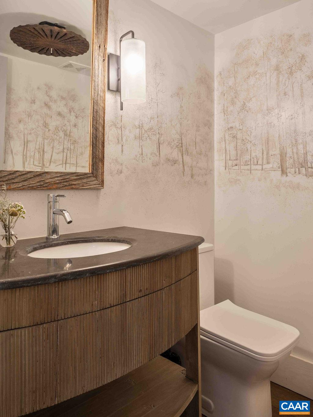 1205 Hunters Ridge Road Earlysville, VA 22936 - Photo 13 of 35 a bathroom with a toilet a sink and mirror