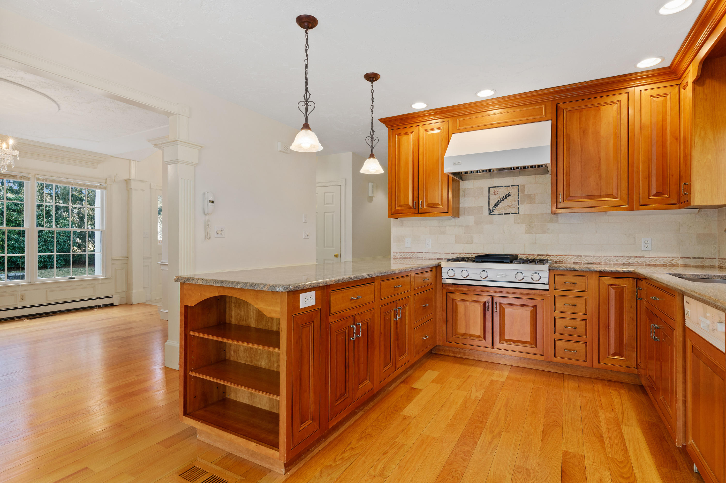 38 Parker Road Osterville, MA 02655 - Photo 13 of 58 a kitchen with stainless steel appliances granite countertop a sink a stove cabinets and wooden floor