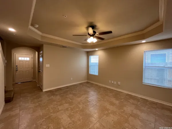 en view of an empty room with a window