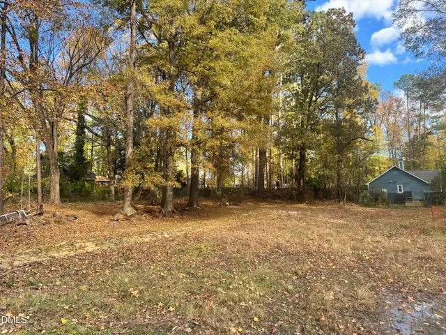 a backyard of a house with lots of green space