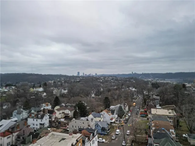 an aerial view of a city